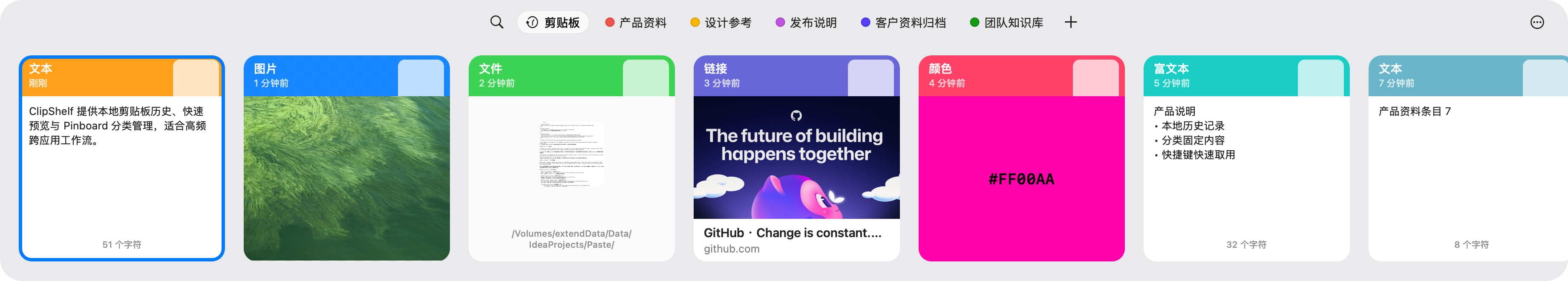 ClipShelf clipboard overview